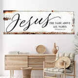 Jesus The Name Above All Names - Philippians 2:9 Faith Sign - Tailored Canvases - Flyclothing LLC