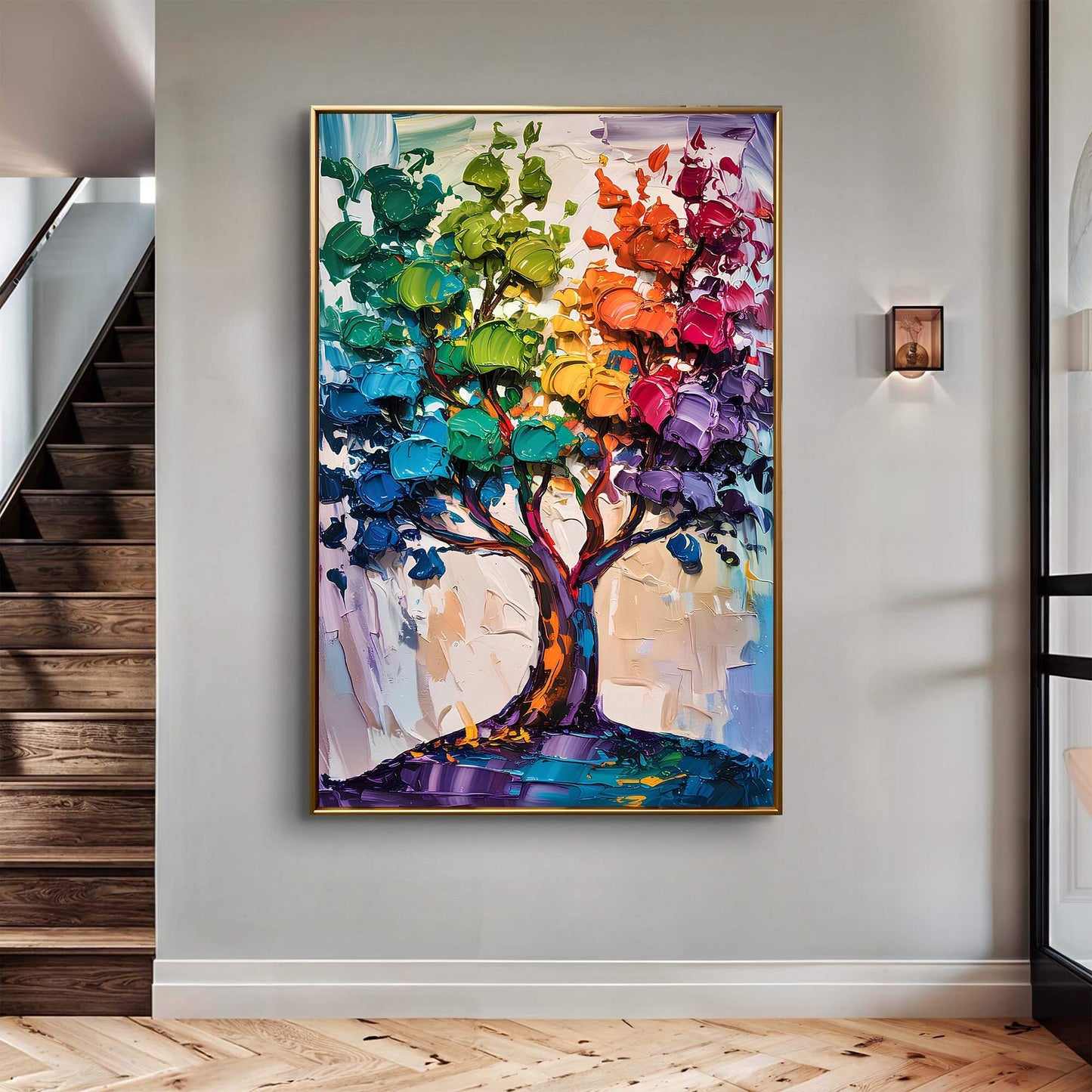 Rainbow Tree Abstract Wall Art - Tailored Canvases - Flyclothing LLC