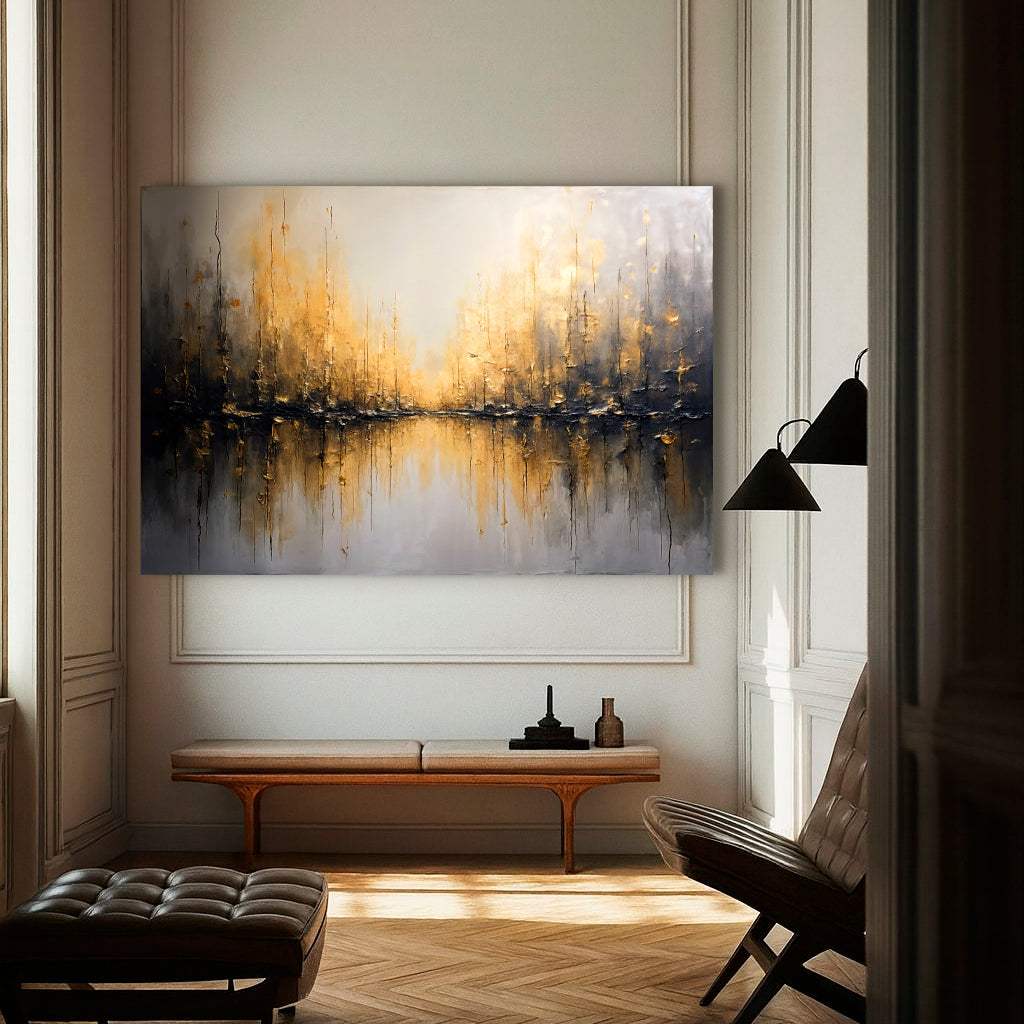Golden Reflections Abstract Wall Art - Tailored Canvases - Flyclothing LLC