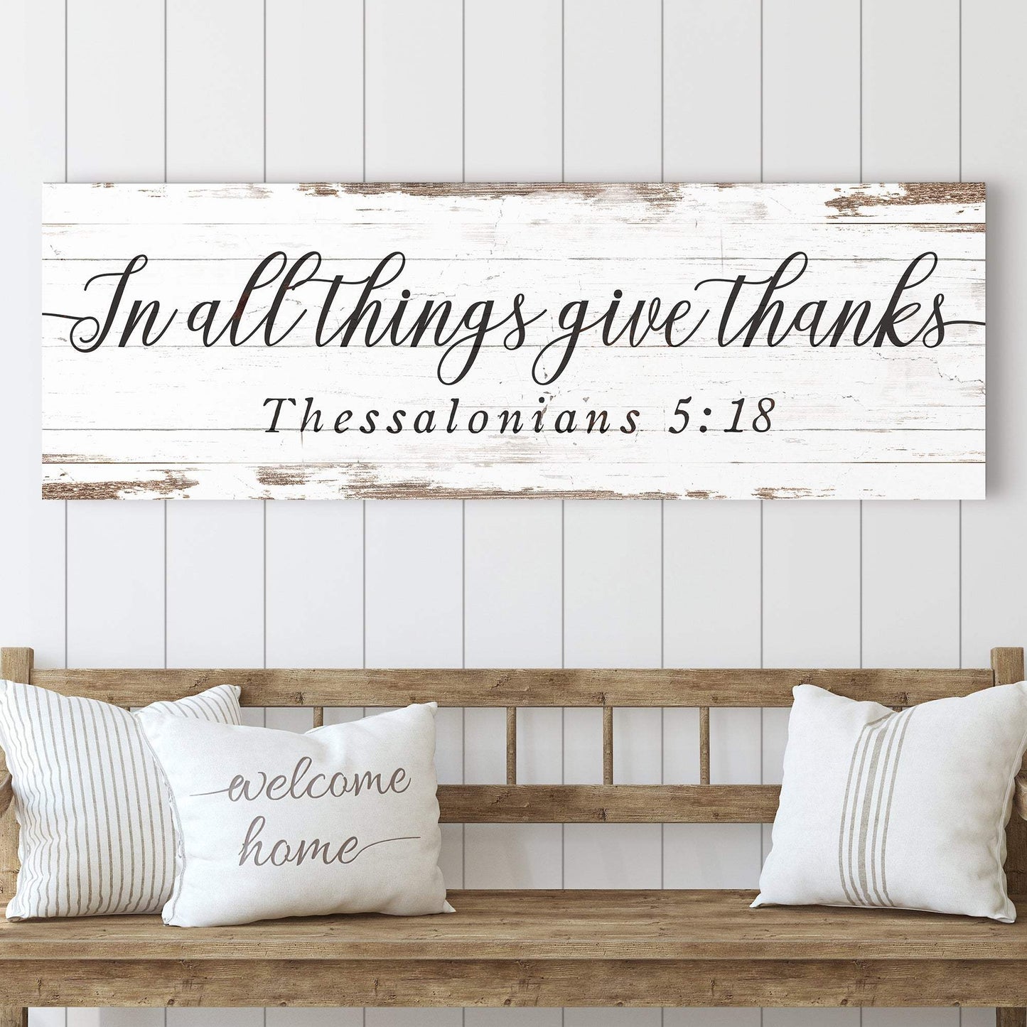 In All Things Give Thanks Thessalonians 5:18 Faith Sign II - Tailored Canvases - Flyclothing LLC