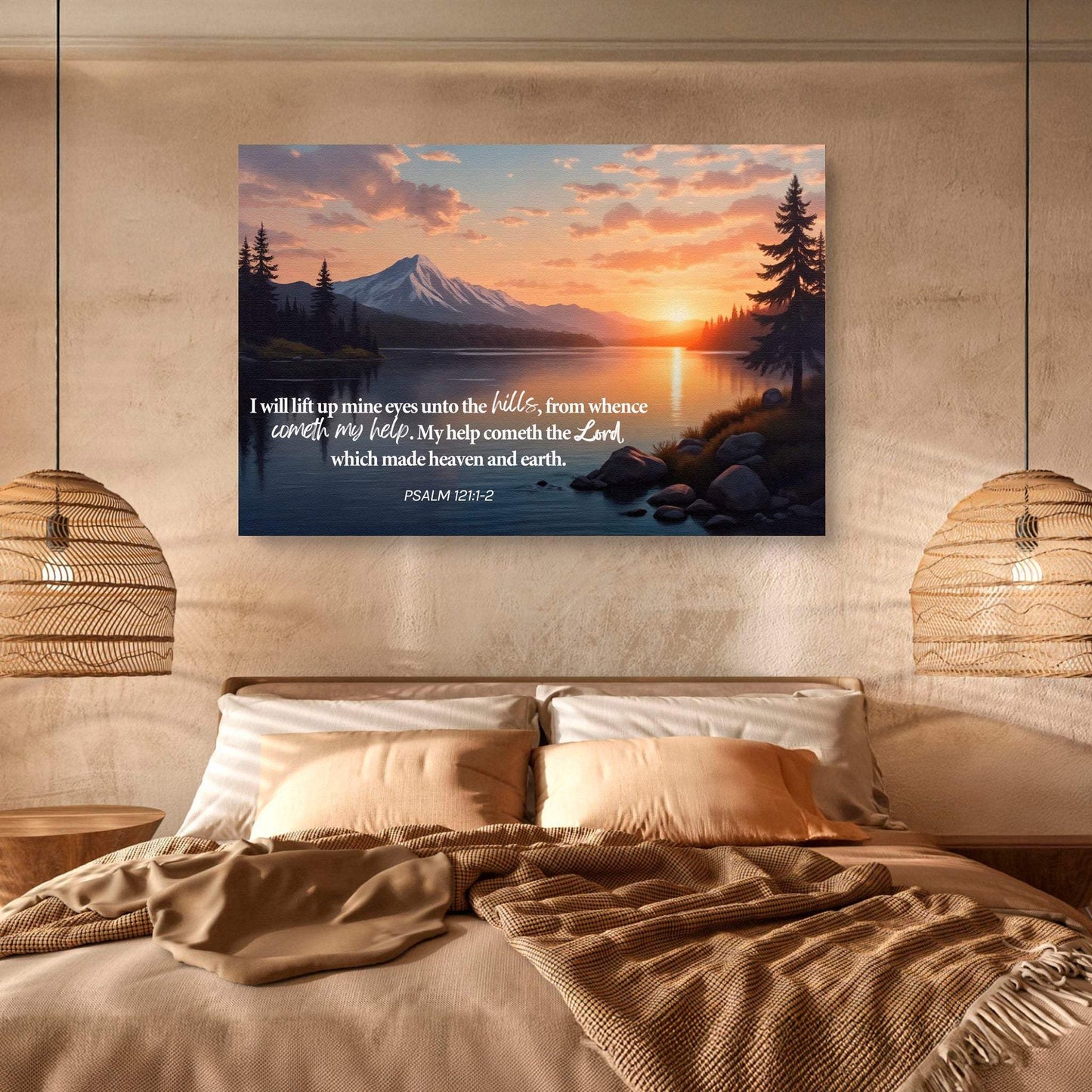 Psalm 121:1-2 - A Song Of Ascents Faith Wall Sign - Tailored Canvases - Flyclothing LLC