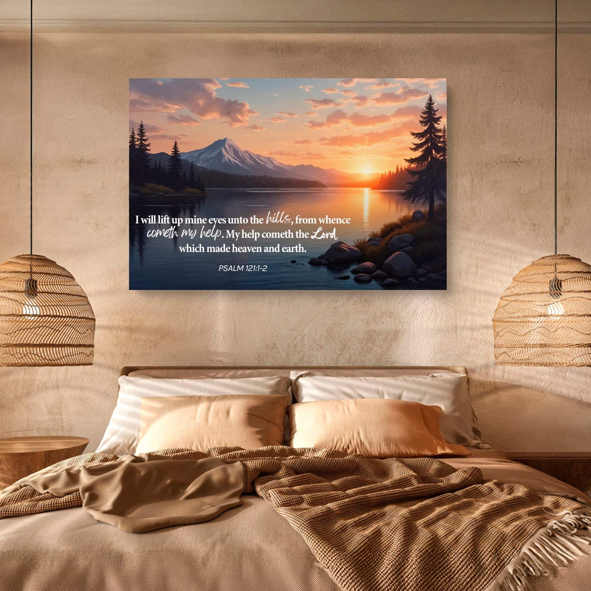 Psalm 121:1-2 - A Song Of Ascents Faith Wall Sign - Tailored Canvases - Flyclothing LLC