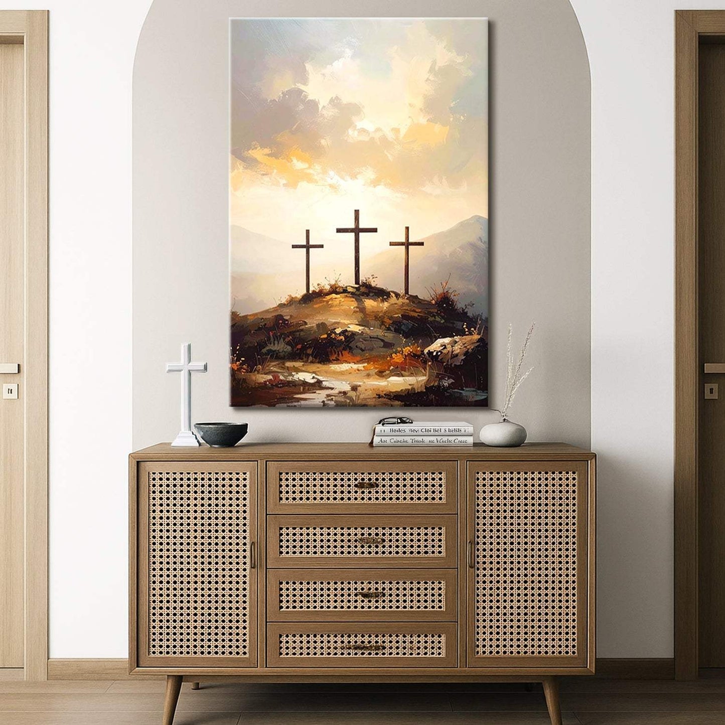 Three Crosses on Calvary Faith Wall Art - Tailored Canvases - Flyclothing LLC