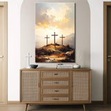 Three Crosses on Calvary Faith Wall Art - Tailored Canvases - Flyclothing LLC