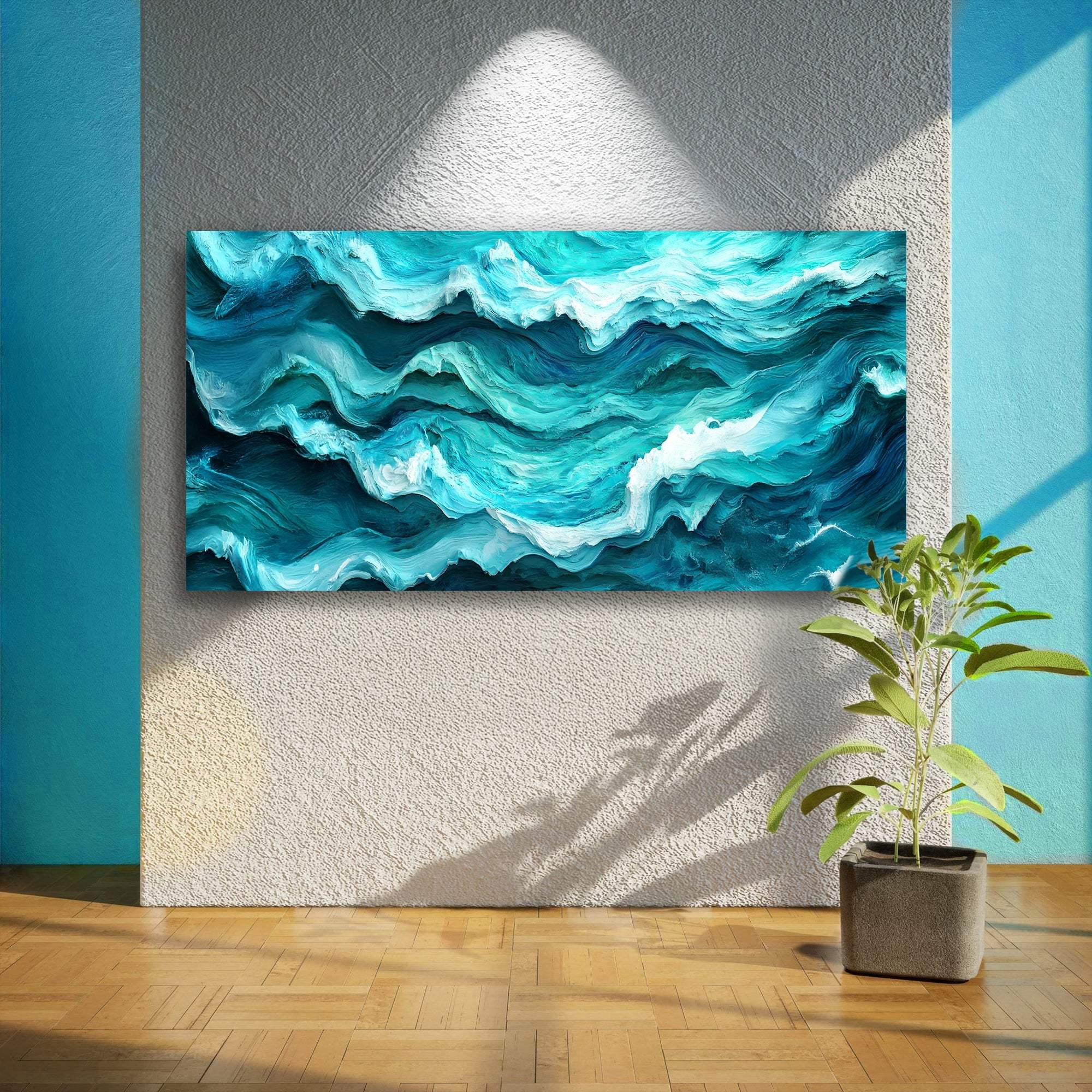 Blue Ocean Coastal Wall Art III - Tailored Canvases - Flyclothing LLC