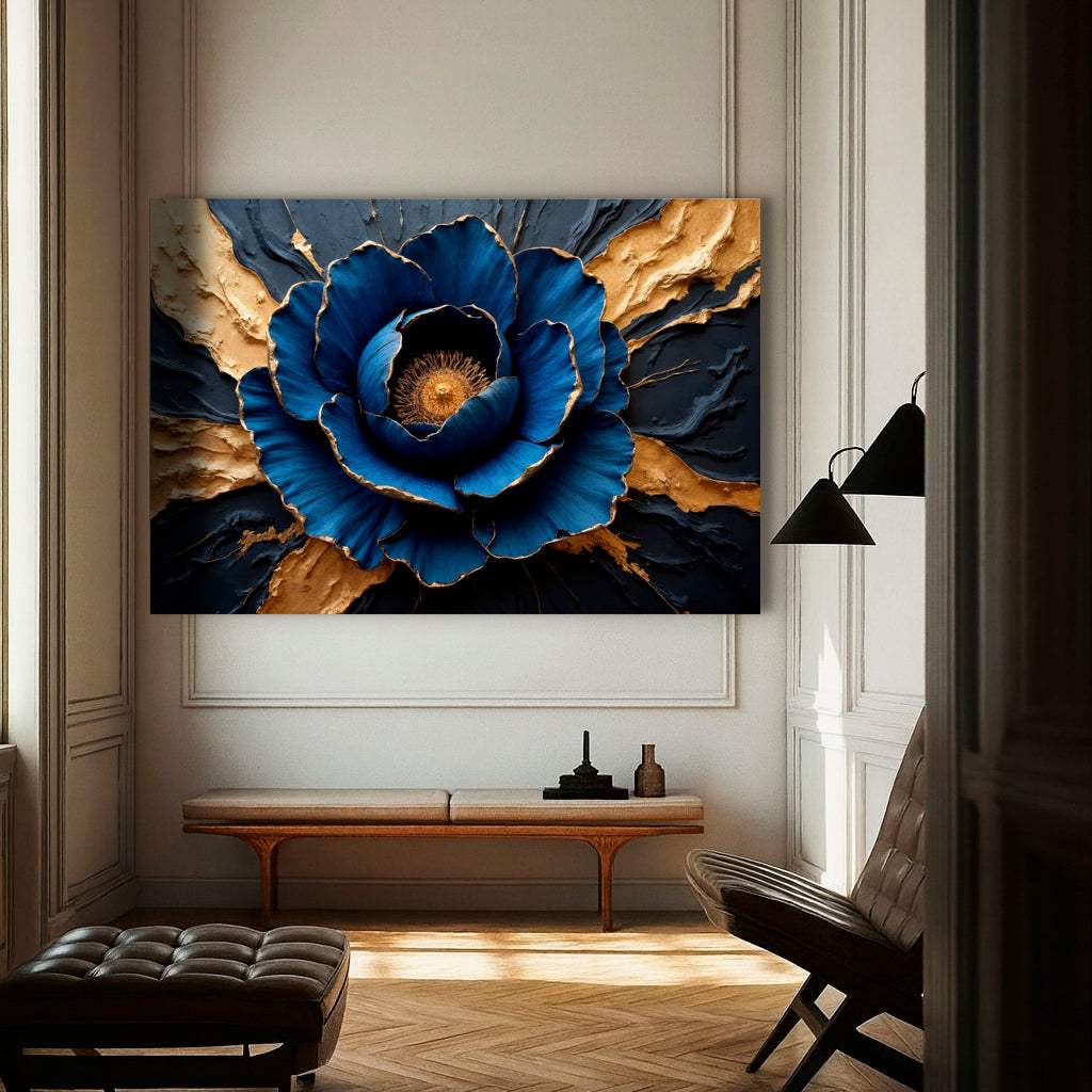 Sapphire Bloom Wall Art - Tailored Canvases - Flyclothing LLC