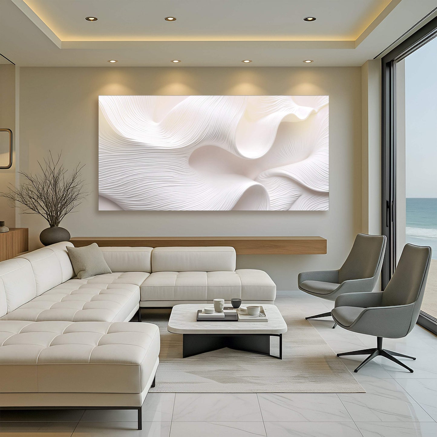 Minimalist Waves Wall Art II - Tailored Canvases - Flyclothing LLC