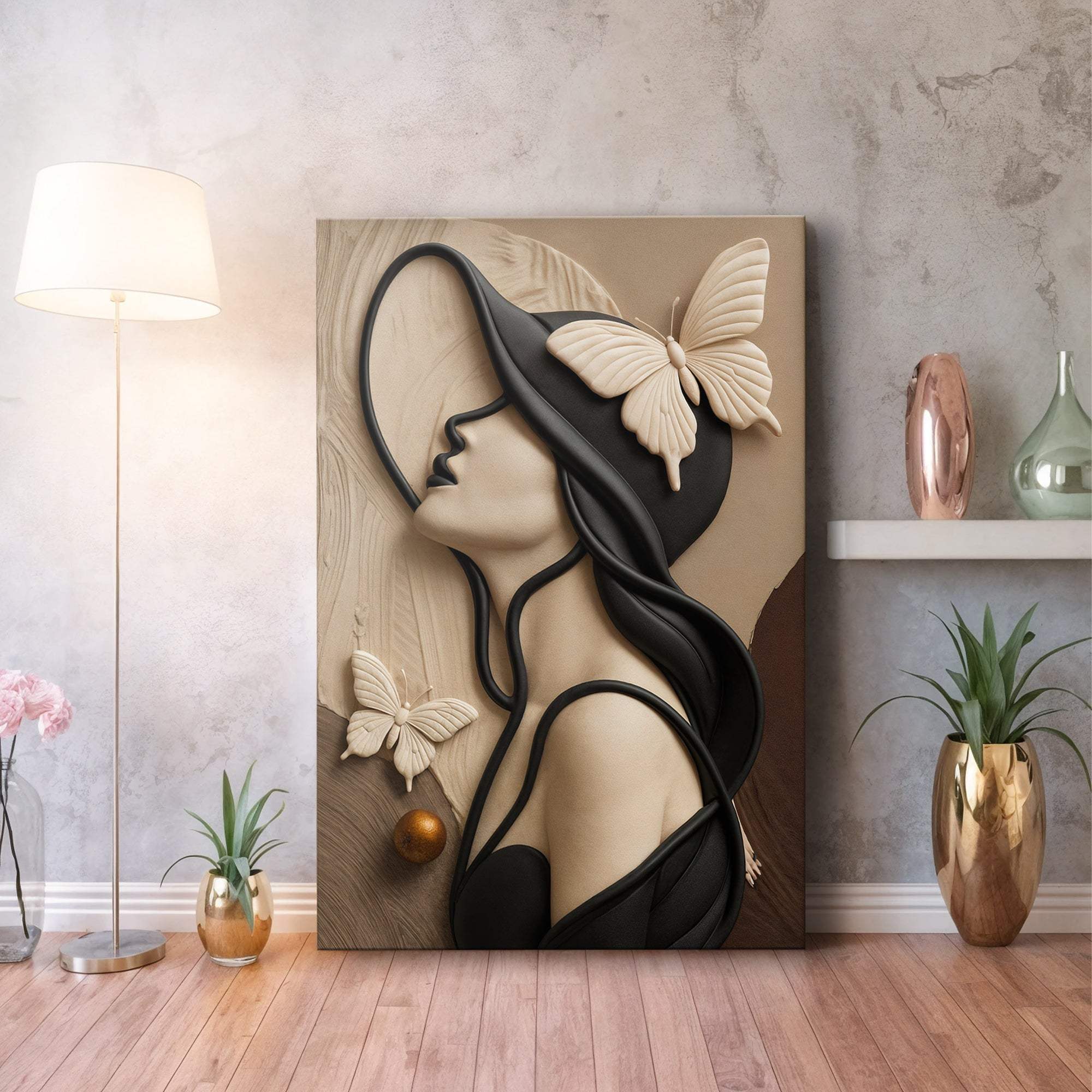Woman's Delicate Lines Wall Art - Tailored Canvases - Flyclothing LLC