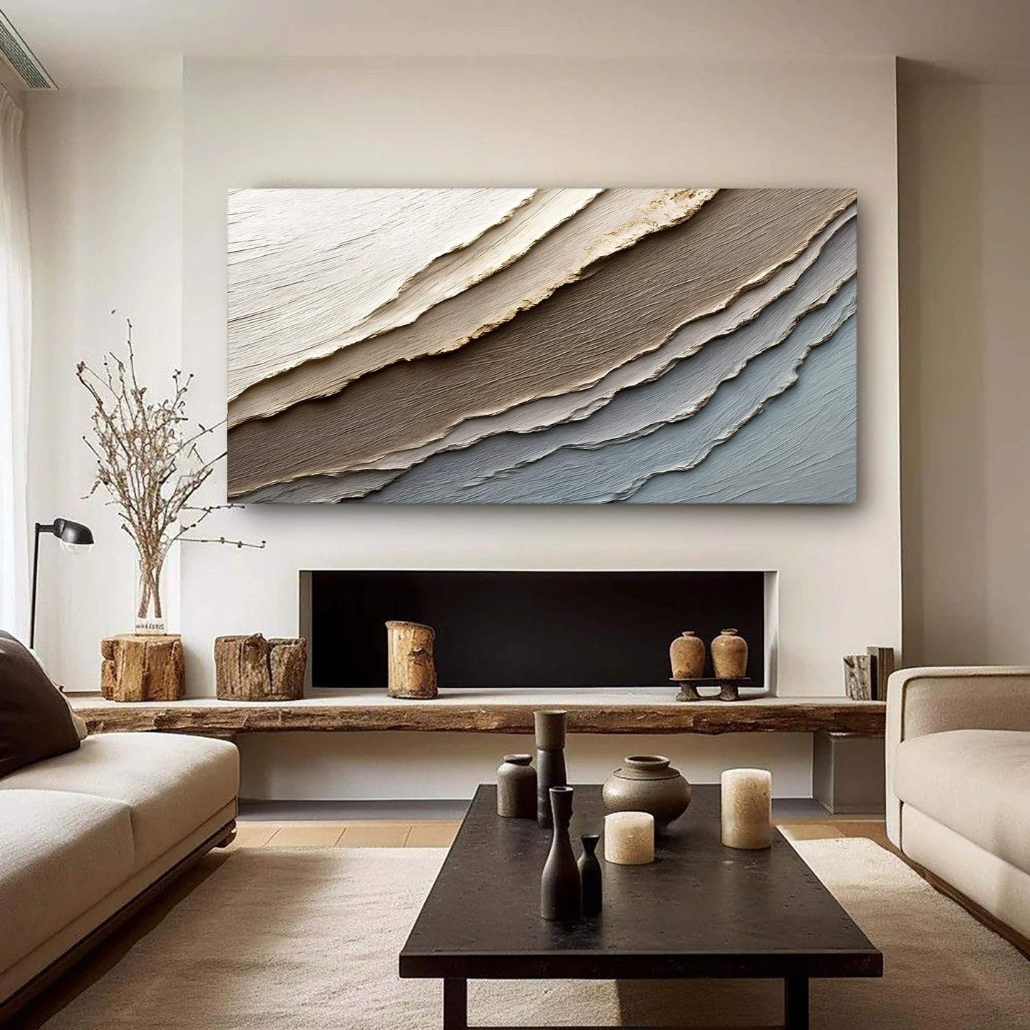 Abstract Earth Tones Wall Art - Tailored Canvases - Flyclothing LLC