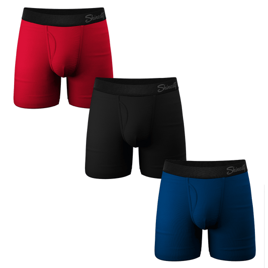 The 3 Legged Race | Solid Ball Hammock® Pouch Underwear With Fly 3 Pack - Shinesty