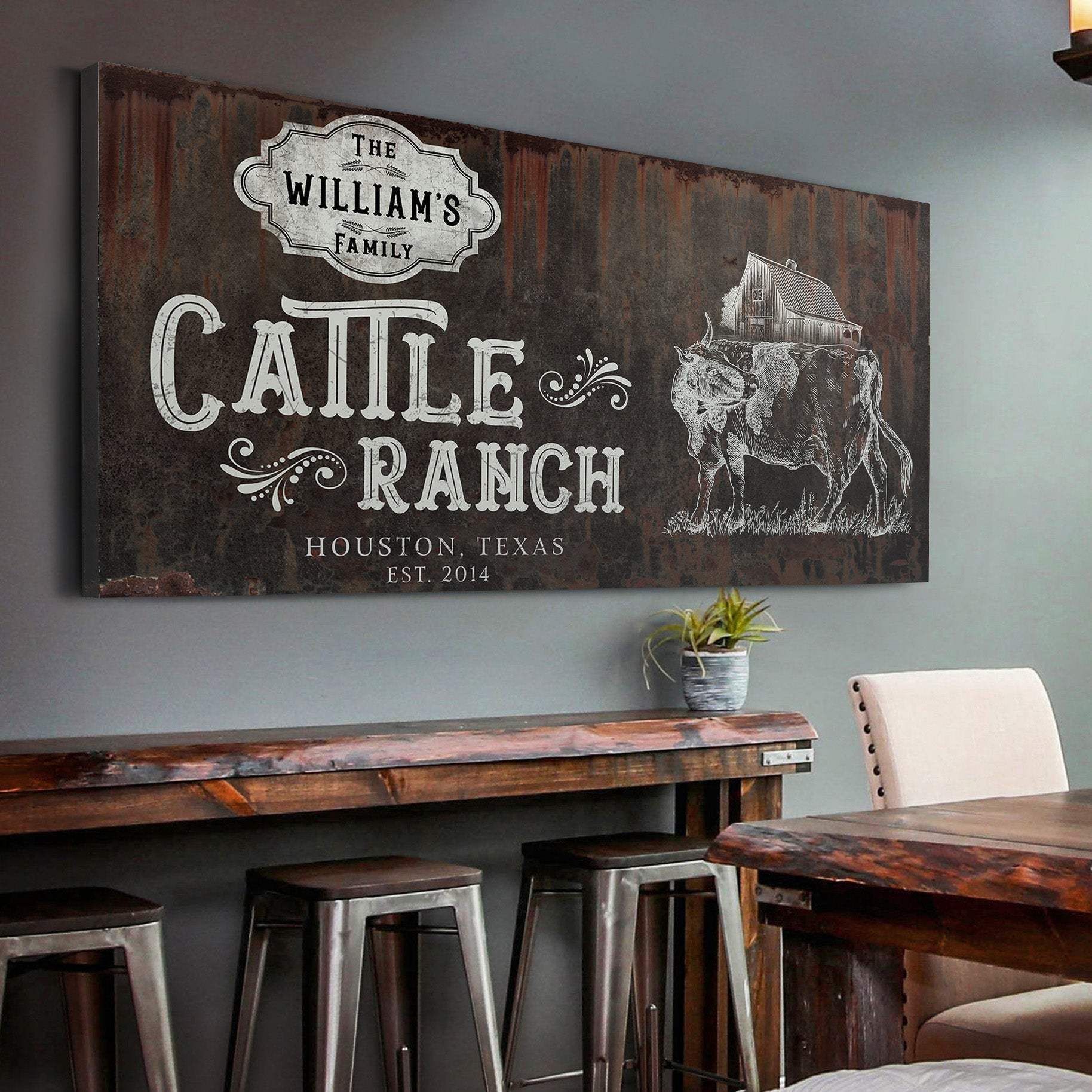 Vintage Cattle Ranch Sign - Tailored Canvases - Flyclothing LLC