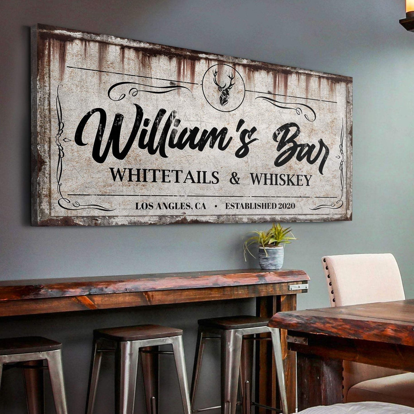 Whitetails and Whiskey Sign - Tailored Canvases - Flyclothing LLC