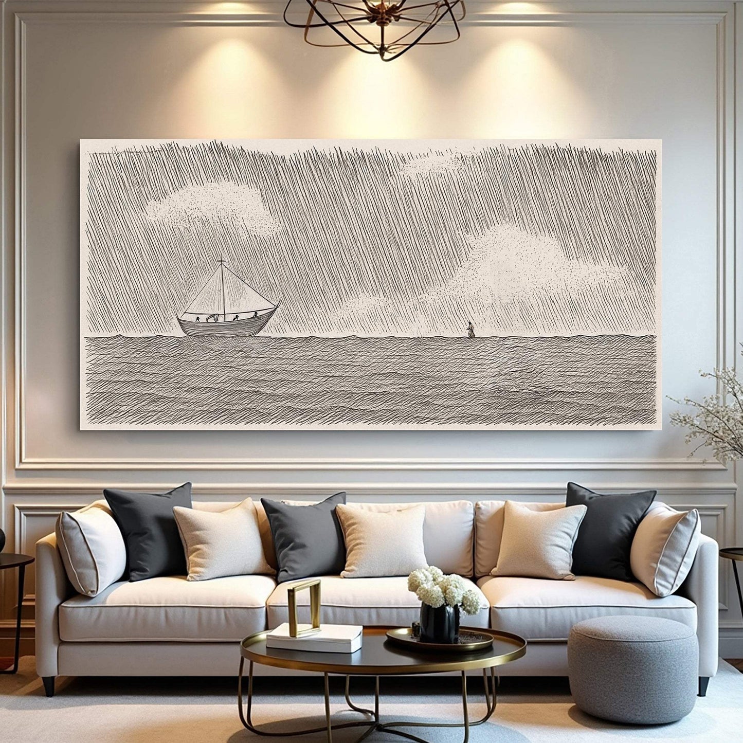 Jesus Walking On Water Faith Wall Art II - Tailored Canvases - Flyclothing LLC