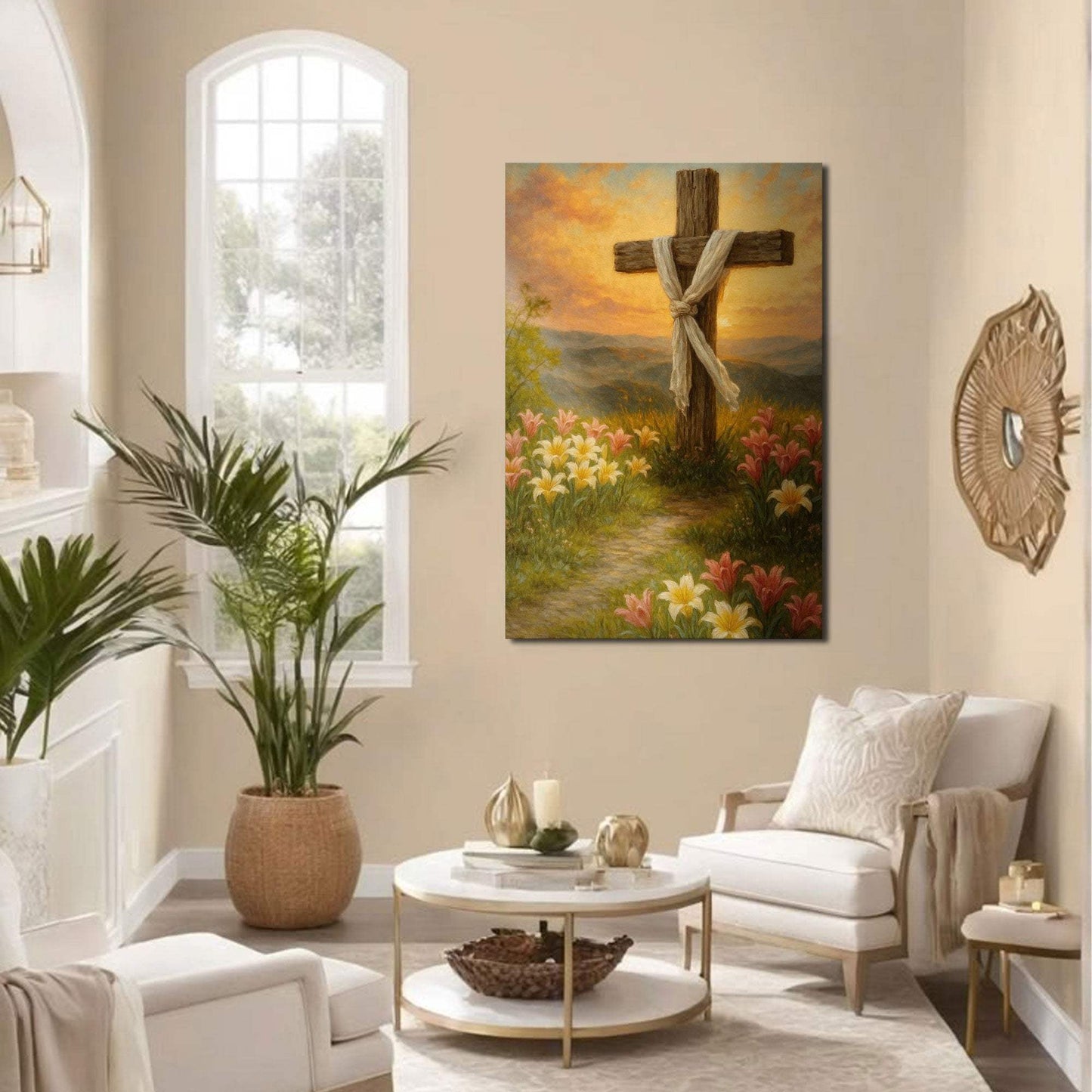 Cross and Flowers Faith Wall Art III - Tailored Canvases - Flyclothing LLC