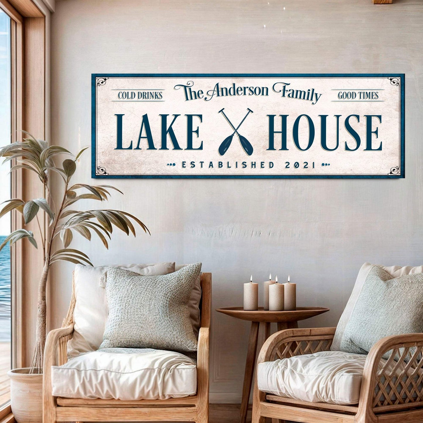 Personalized Lake House Sign IV - Tailored Canvases - Flyclothing LLC