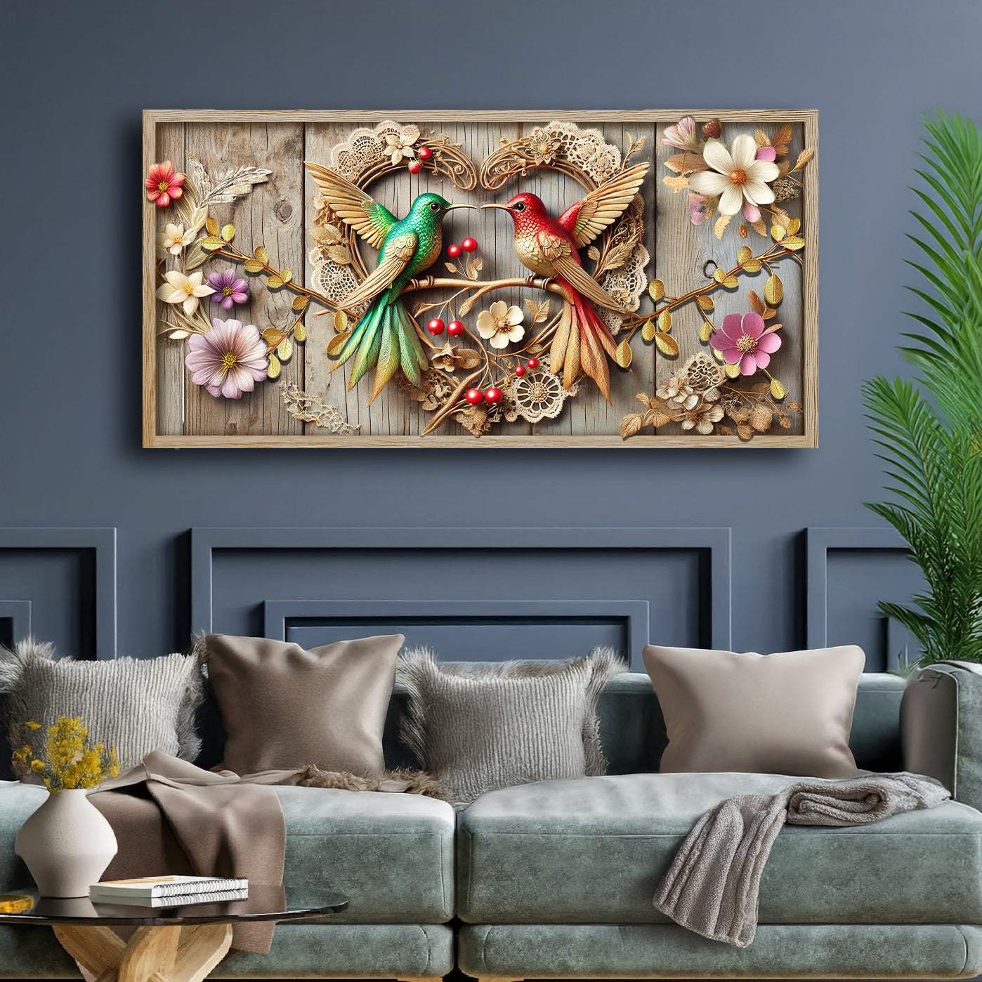 3D Hummingbirds Wall Art VII - Tailored Canvases - Flyclothing LLC