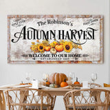Family Autumn Harvest Thanksgiving Sign II - Tailored Canvases - Flyclothing LLC