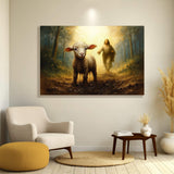 Jesus Running After A Lost Lamb Faith Wall Art - Tailored Canvases - Flyclothing LLC