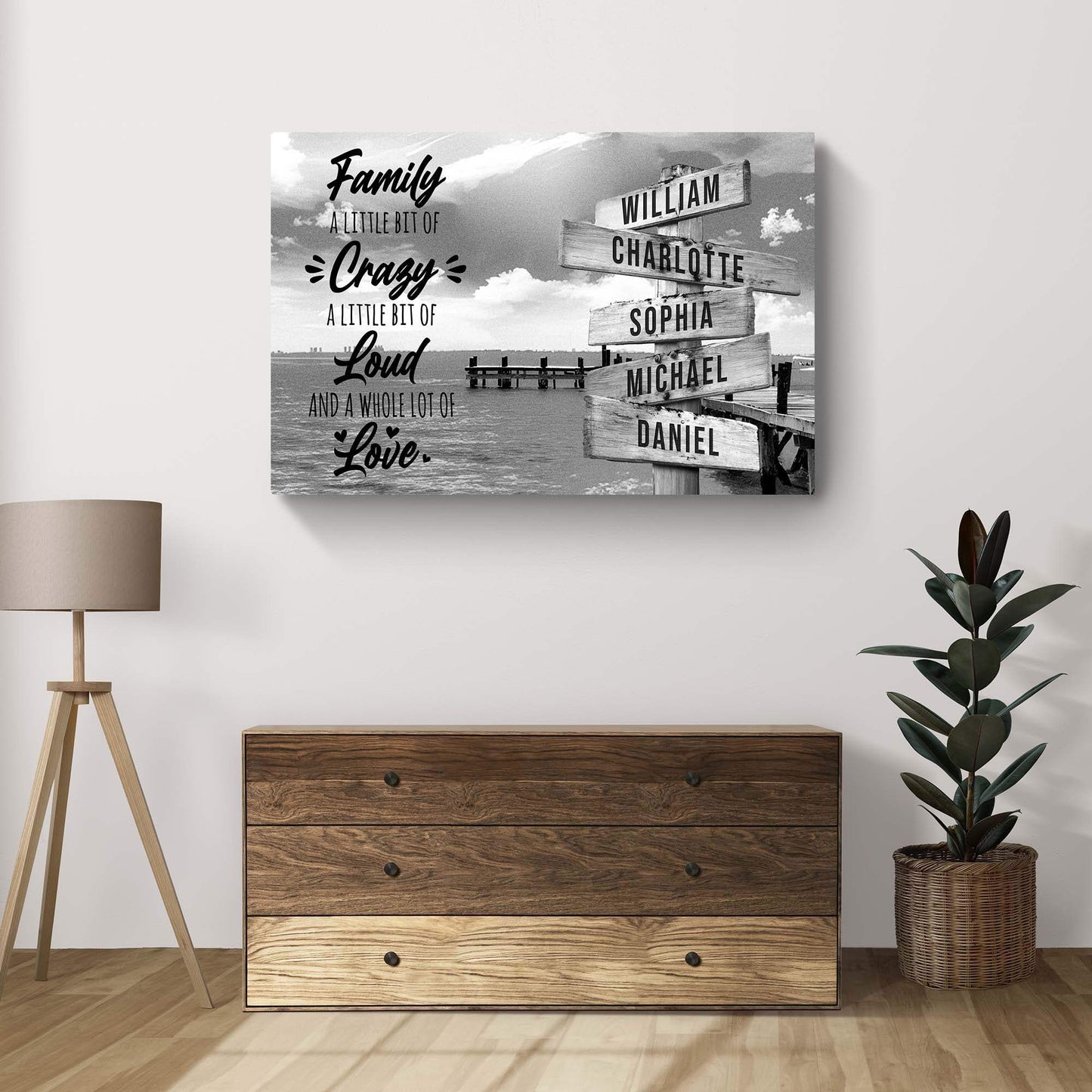 A Lot of Love Family Names Sign - Tailored Canvases - Flyclothing LLC