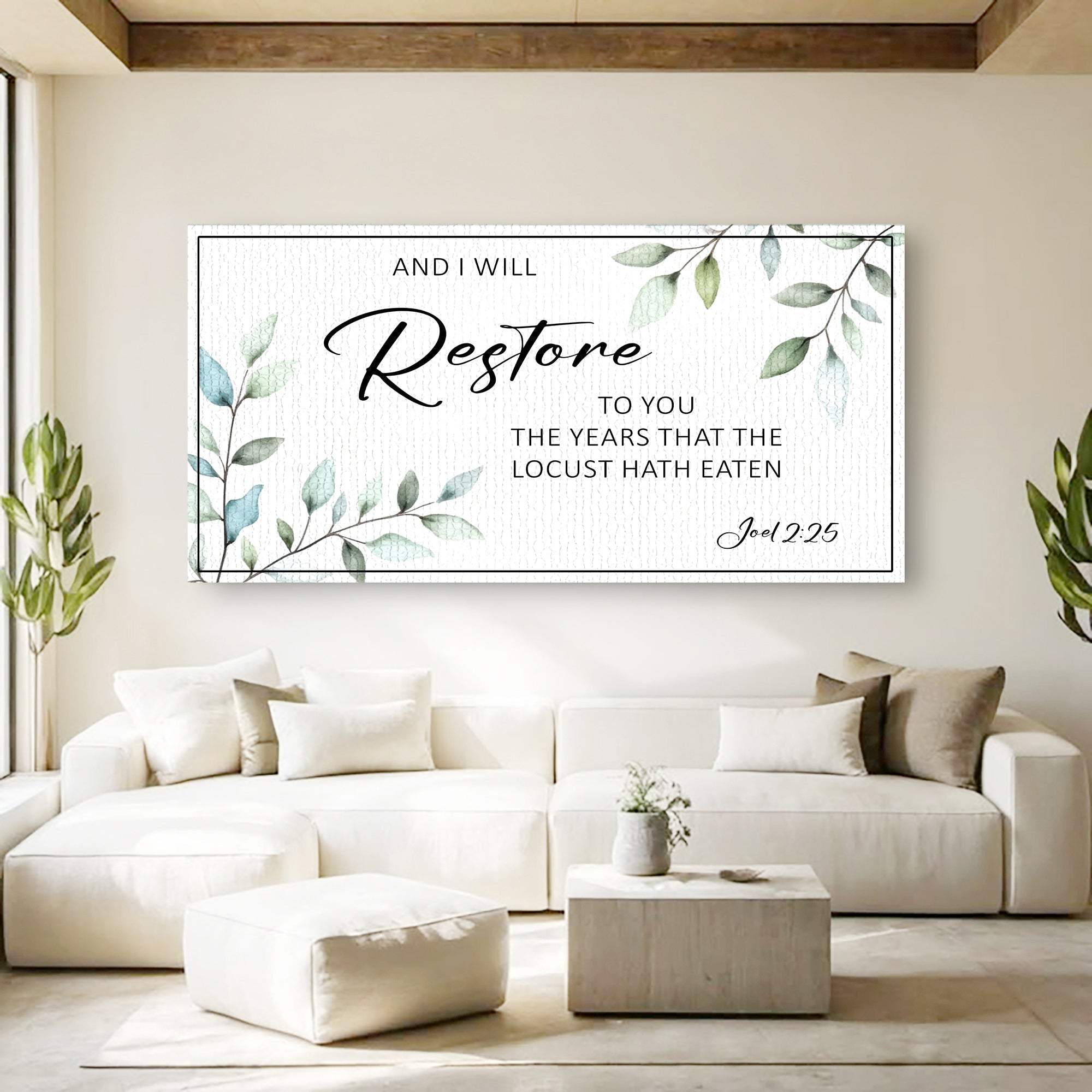 And I Will Restore To You - Joel 2:25 Faith Sign - Tailored Canvases - Flyclothing LLC