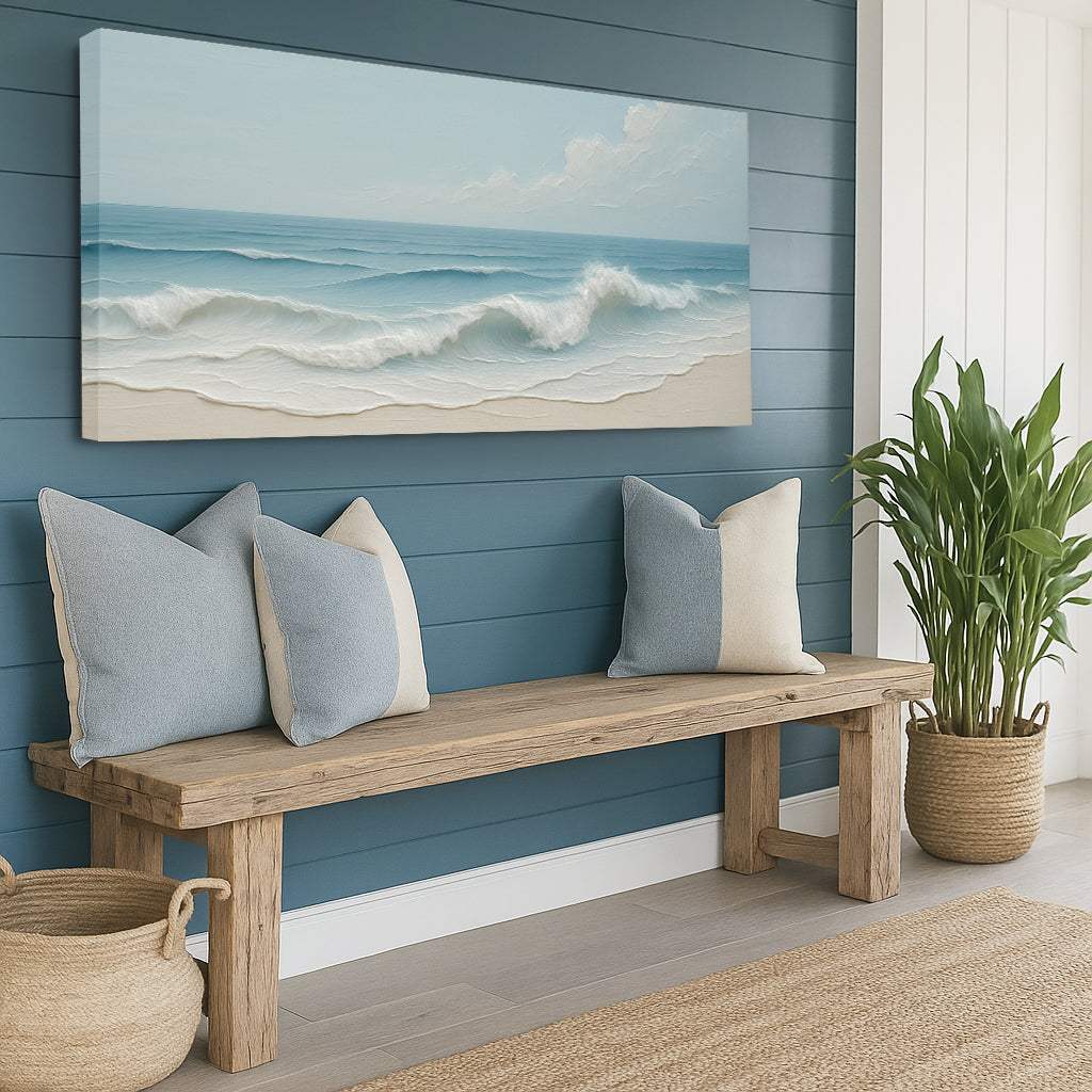 Serene Ocean Wave Coastal Wall Art VIII - Tailored Canvases - Flyclothing LLC
