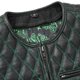 Tactical Emerald Men’s Motorcycle Leather Vest - First Manufacturing Company - Flyclothing LLC