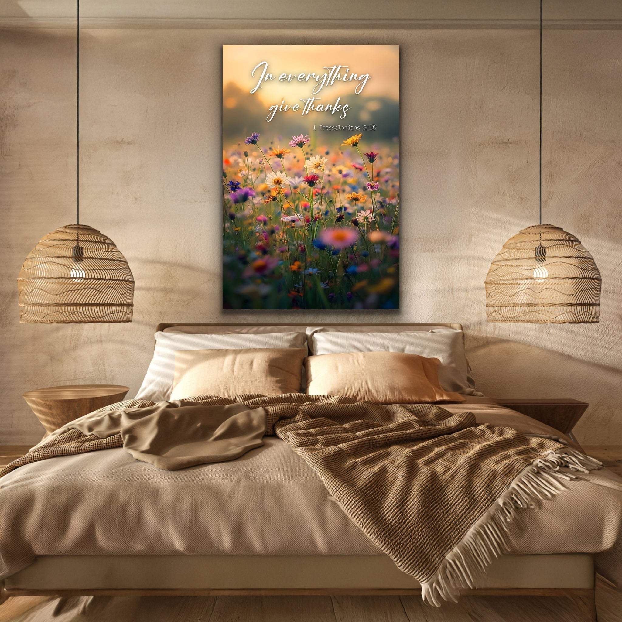 In Everything Give Thanks Faith Wall Sign - Tailored Canvases - Flyclothing LLC