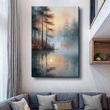 Misty Lake Wall Art - Tailored Canvases - Flyclothing LLC