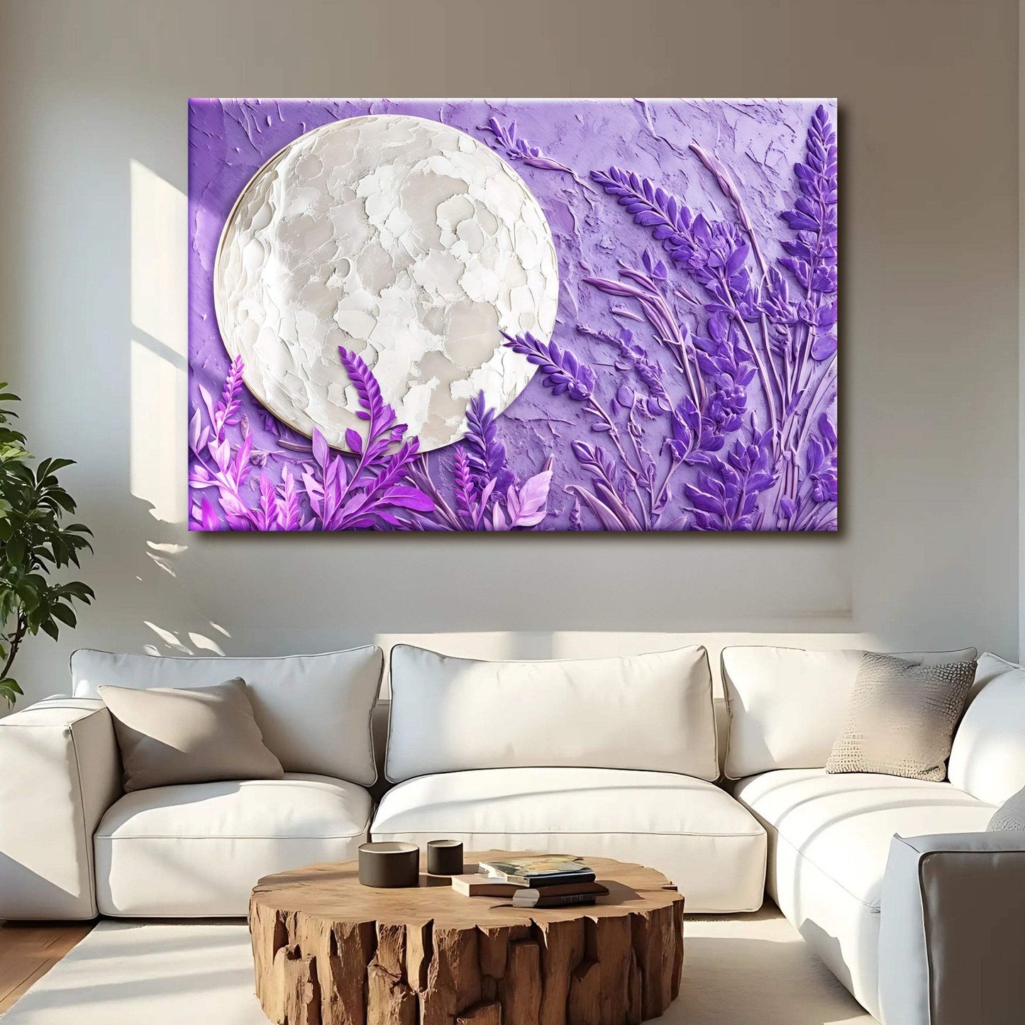 3D Lavander Moon Wall Art - Tailored Canvases - Flyclothing LLC