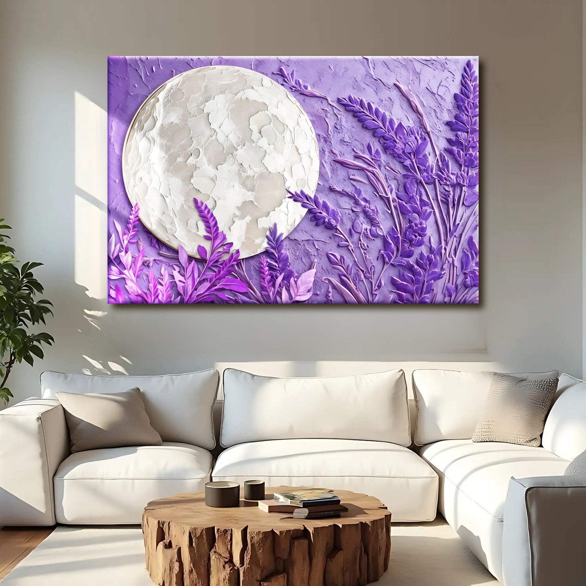 3D Lavander Moon Wall Art - Tailored Canvases - Flyclothing LLC