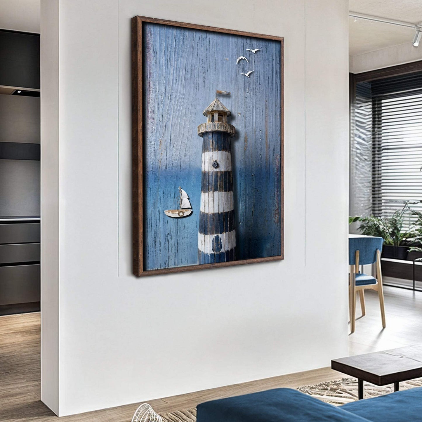 Wooden Lighthouse Coastal Wall Art III - Tailored Canvases - Flyclothing LLC