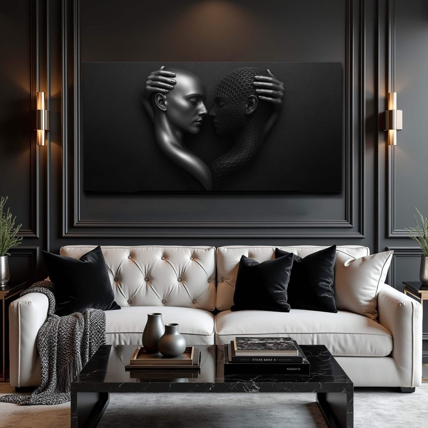 Eternal Love Figure Abstract Wall Art III - Tailored Canvases - Flyclothing LLC