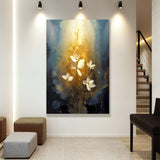 Golden Glow Elegant Flower Wall Art - Tailored Canvases - Flyclothing LLC