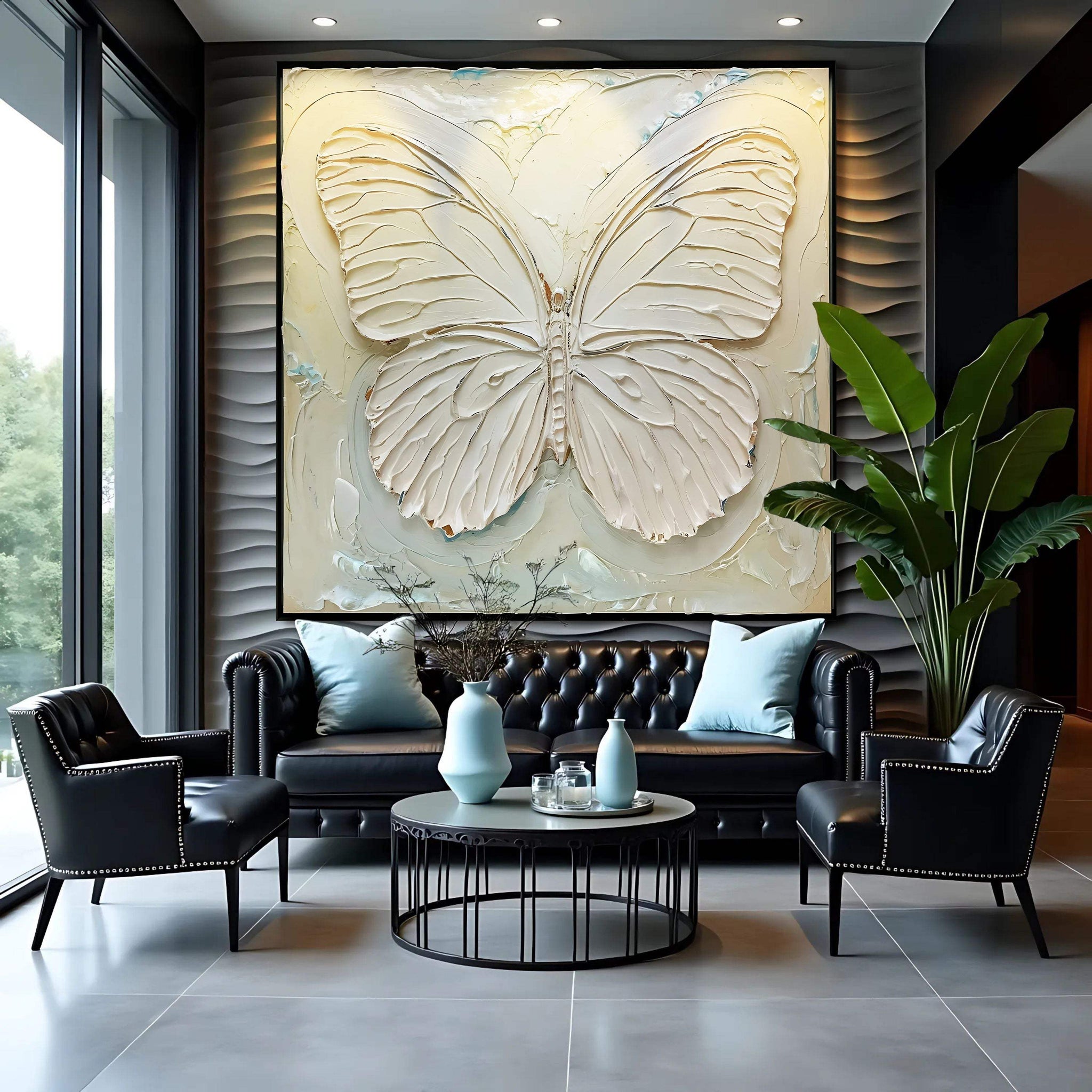 3D White Butterfly Wall Art - Tailored Canvases - Flyclothing LLC