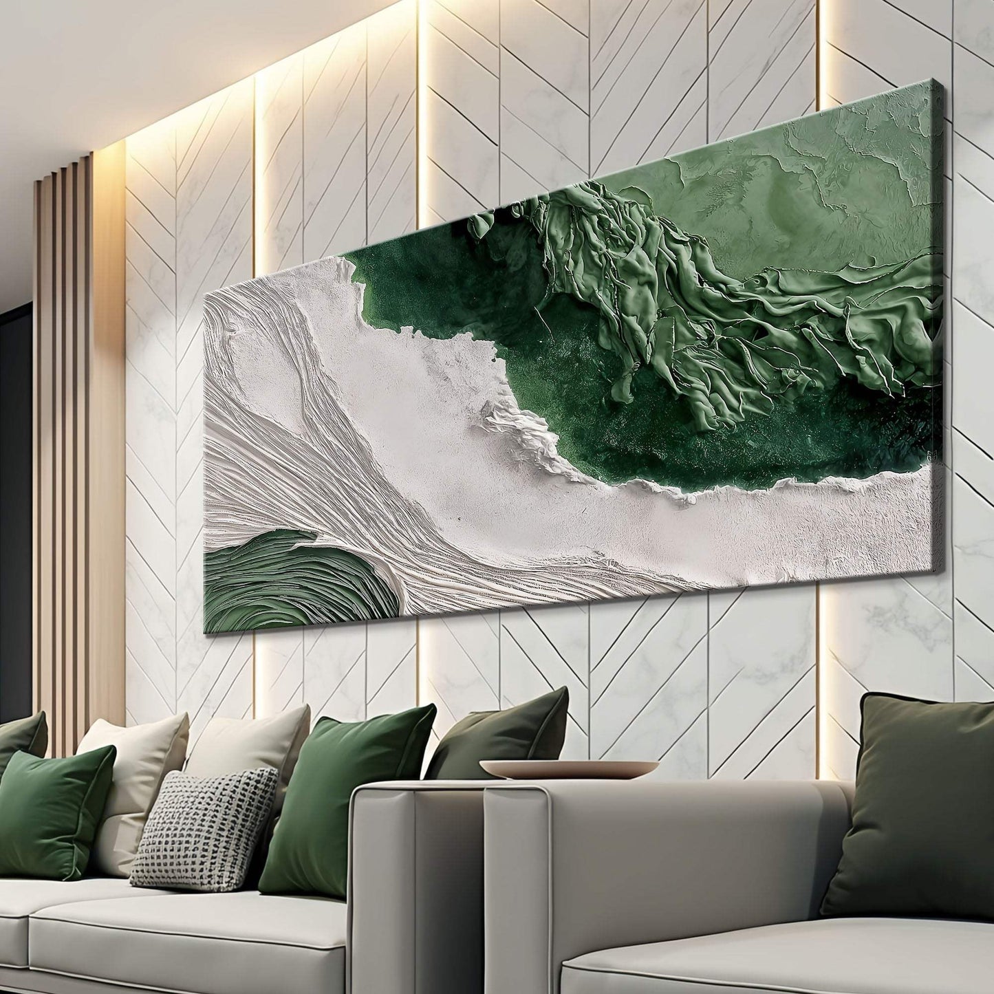 Green Rivers Abstract Wall Art II - Tailored Canvases - Flyclothing LLC