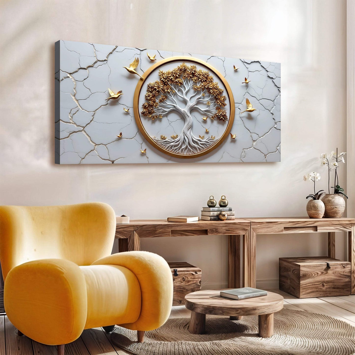 3D Celtic Tree of Life Wall Art - White - Tailored Canvases - Flyclothing LLC