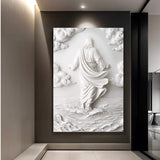 3D Minimalist Jesus Walking on Water Wall Art - Tailored Canvases - Flyclothing LLC