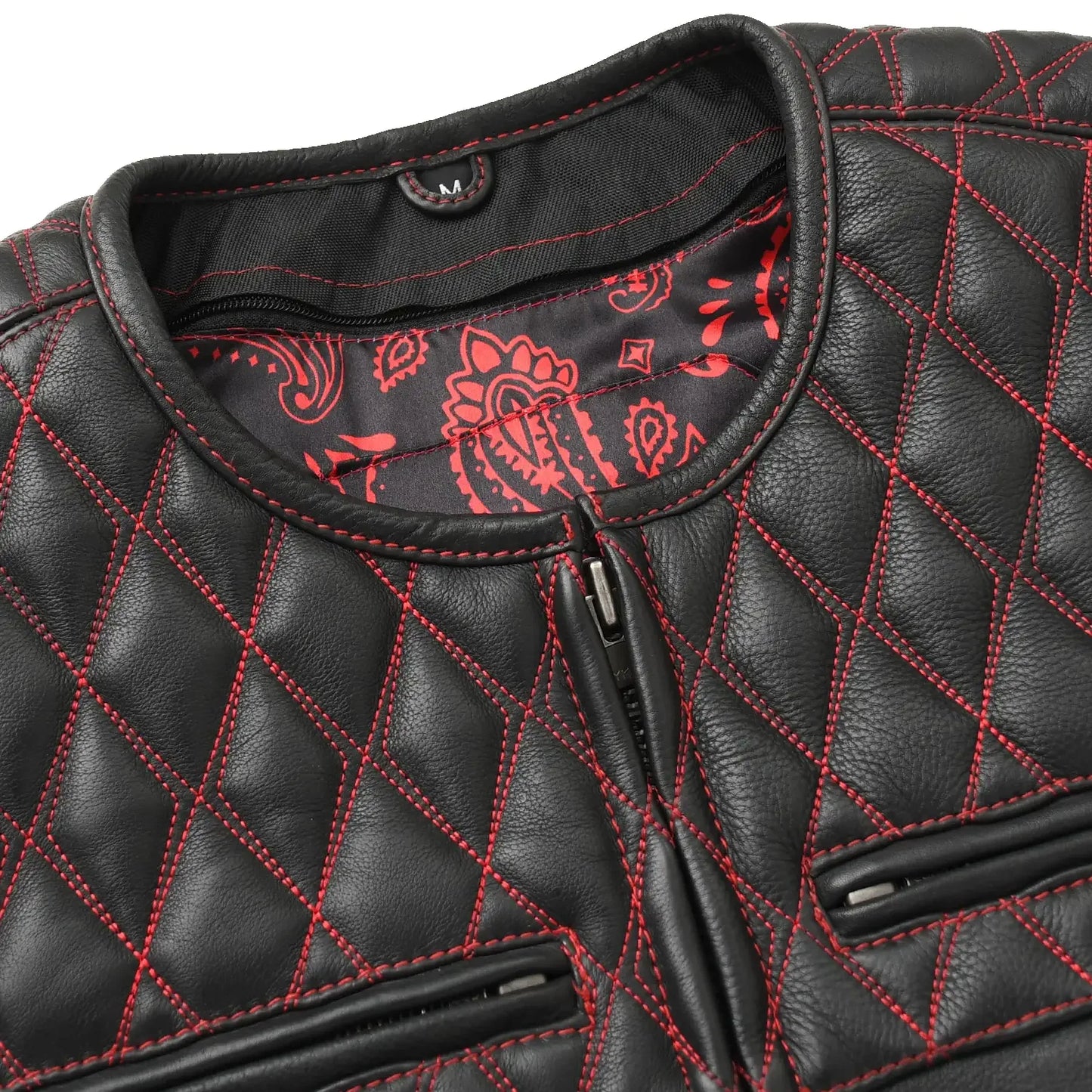 Tactical Emerald Men’s Motorcycle Leather Vest - First Manufacturing Company - Flyclothing LLC
