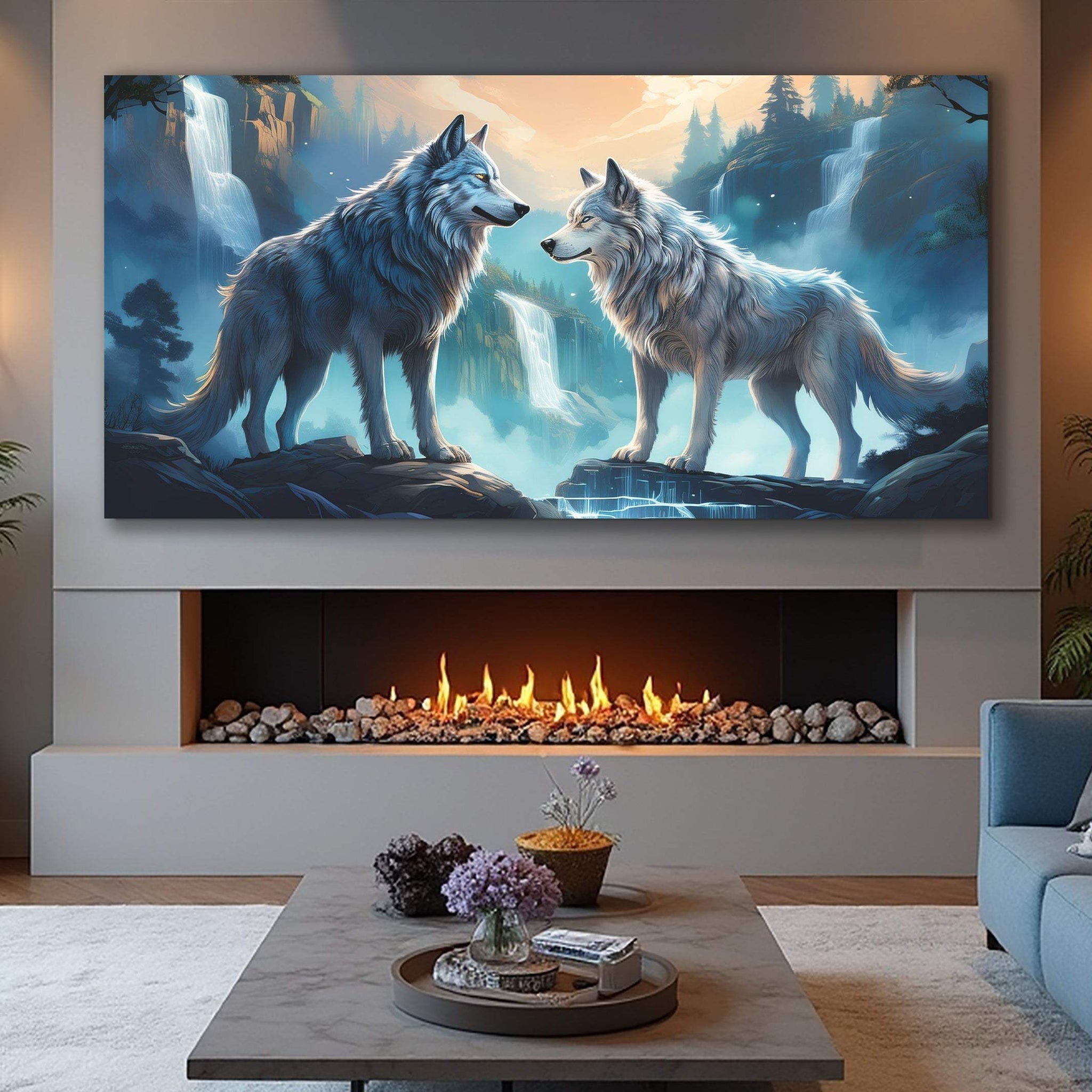 3D Wolves Wall Art IV - Tailored Canvases - Flyclothing LLC