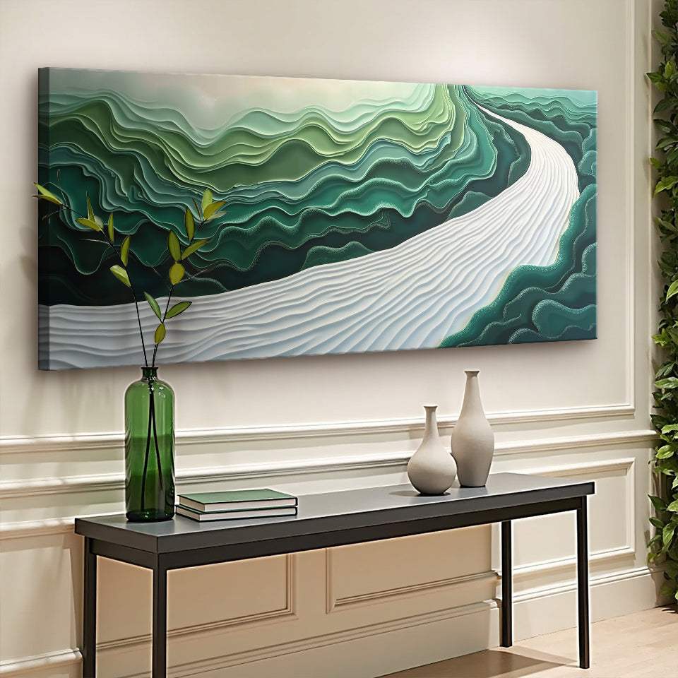 Green Rivers Abstract Wall Art III - Tailored Canvases - Flyclothing LLC