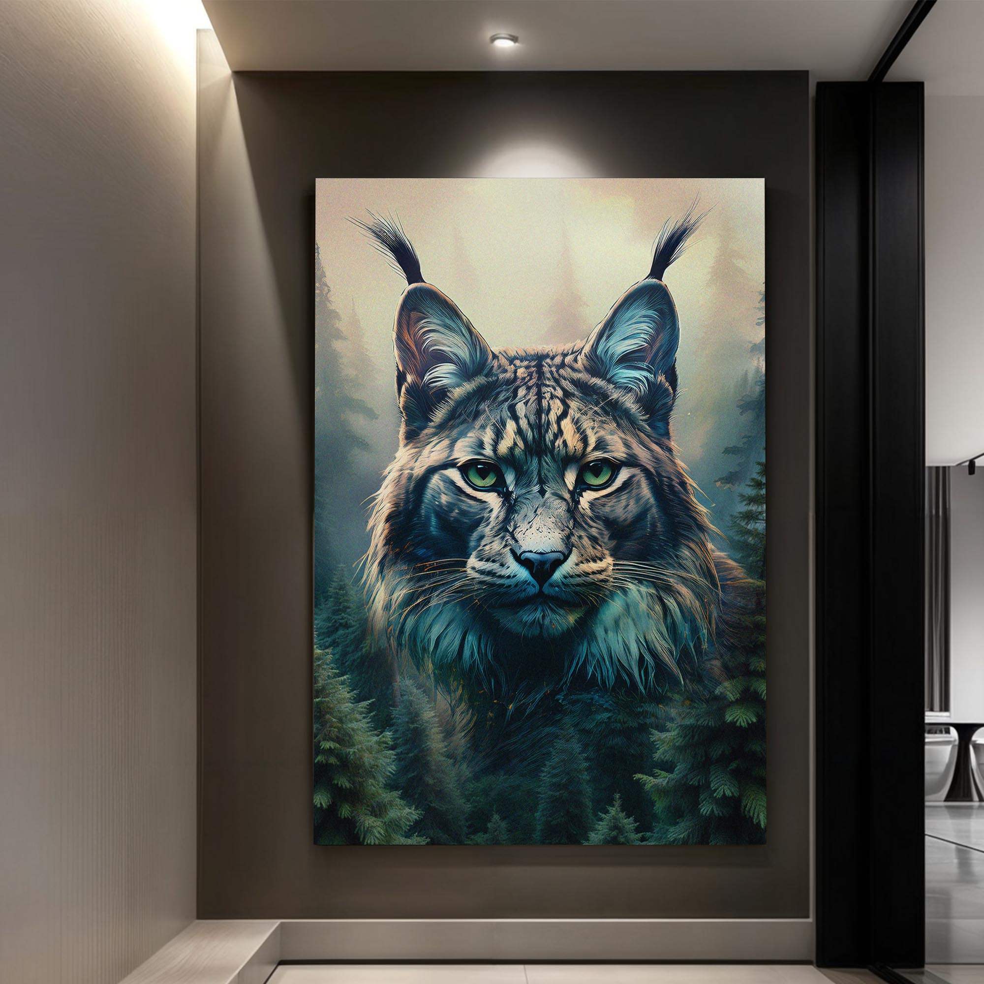 Lynx Double Exposure Wall Art - Tailored Canvases - Flyclothing LLC