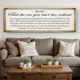Find The One You Can't Live Without Family Sign II - Tailored Canvases - Flyclothing LLC