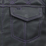 Downside Men's Motorcycle Leather Vest - First Manufacturing Company - Flyclothing LLC