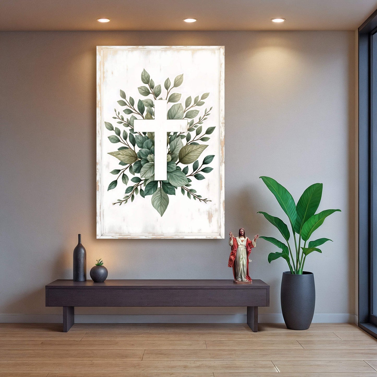 Minimalist Cross Faith Wall Art II - Tailored Canvases - Flyclothing LLC