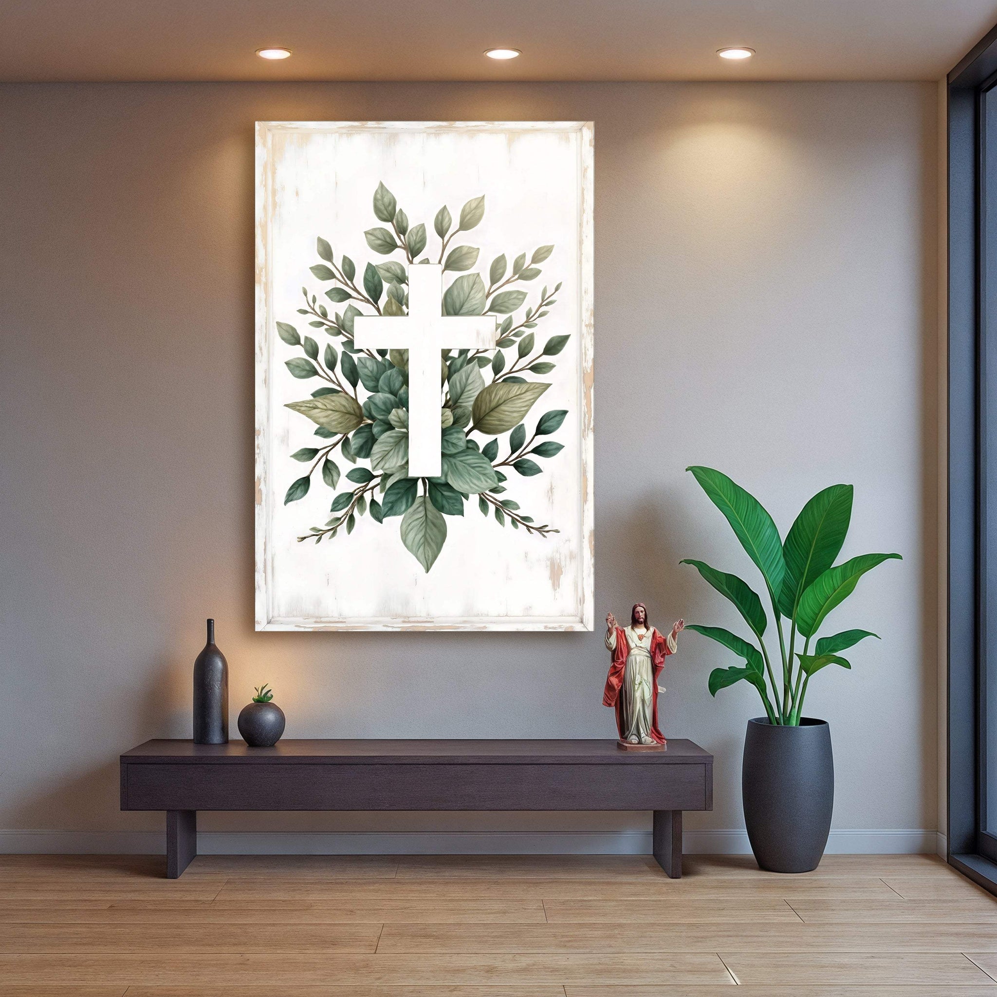 Minimalist Cross Faith Wall Art II - Tailored Canvases - Flyclothing LLC
