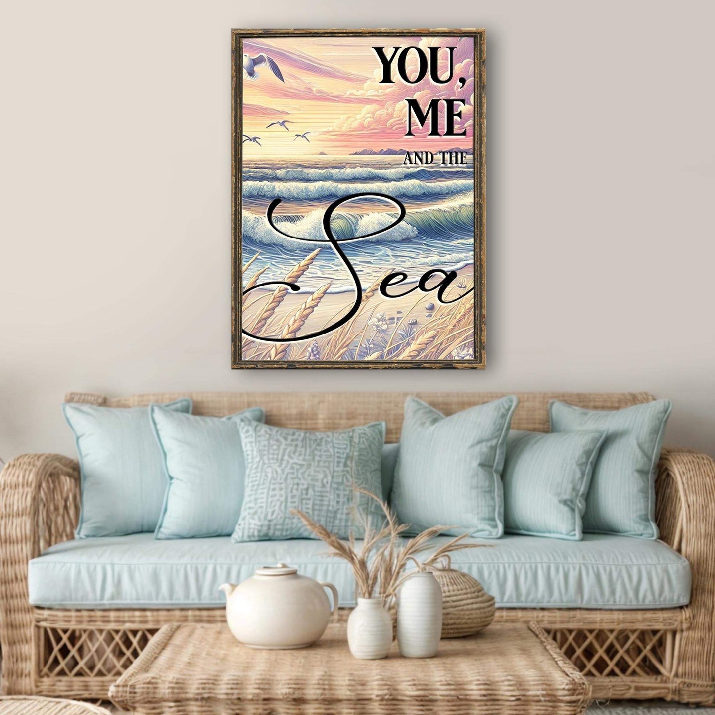 You Me and the Sea Coastal Sign - Tailored Canvases - Flyclothing LLC