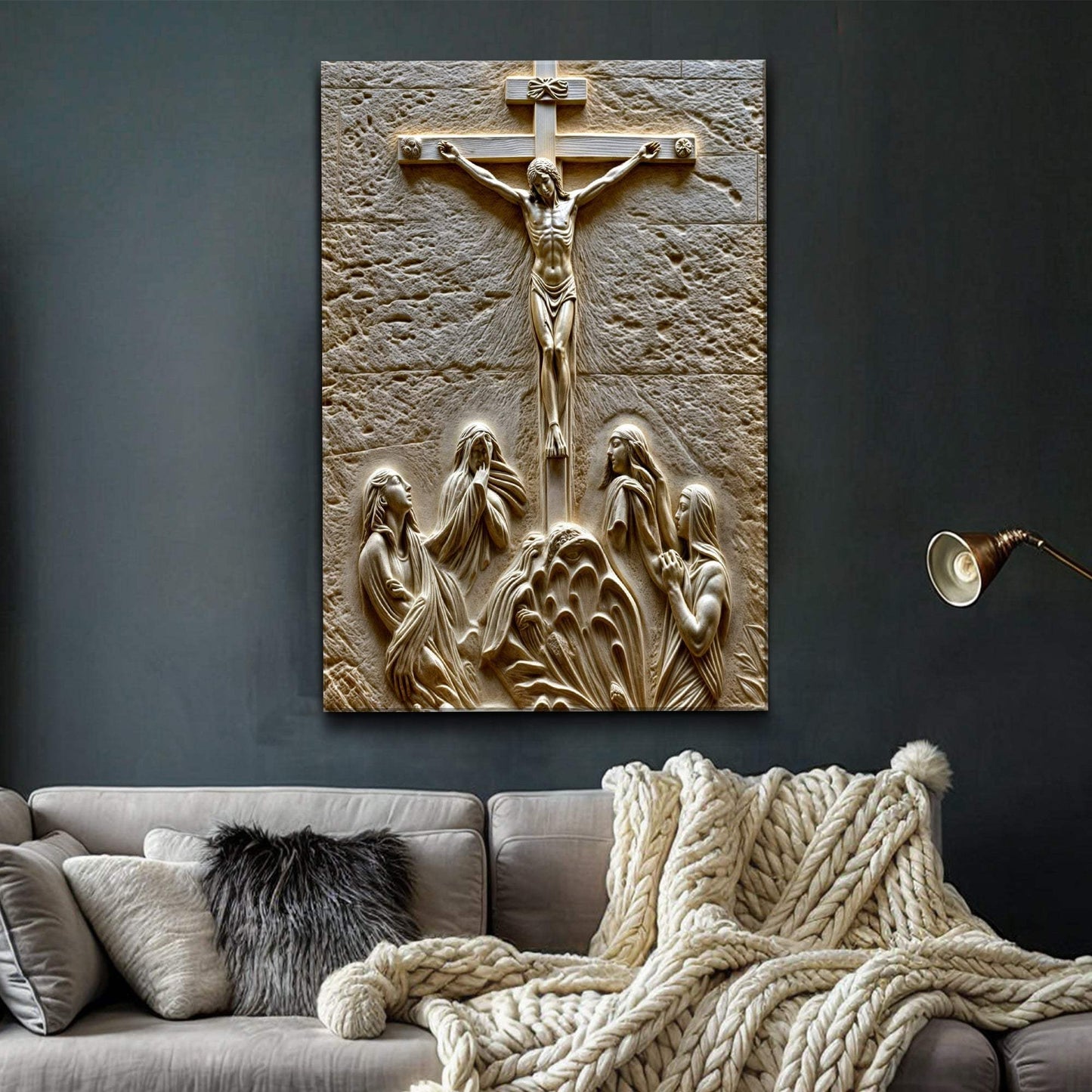 Three Cross Calvary Hill Wall Art - Tailored Canvases - Flyclothing LLC