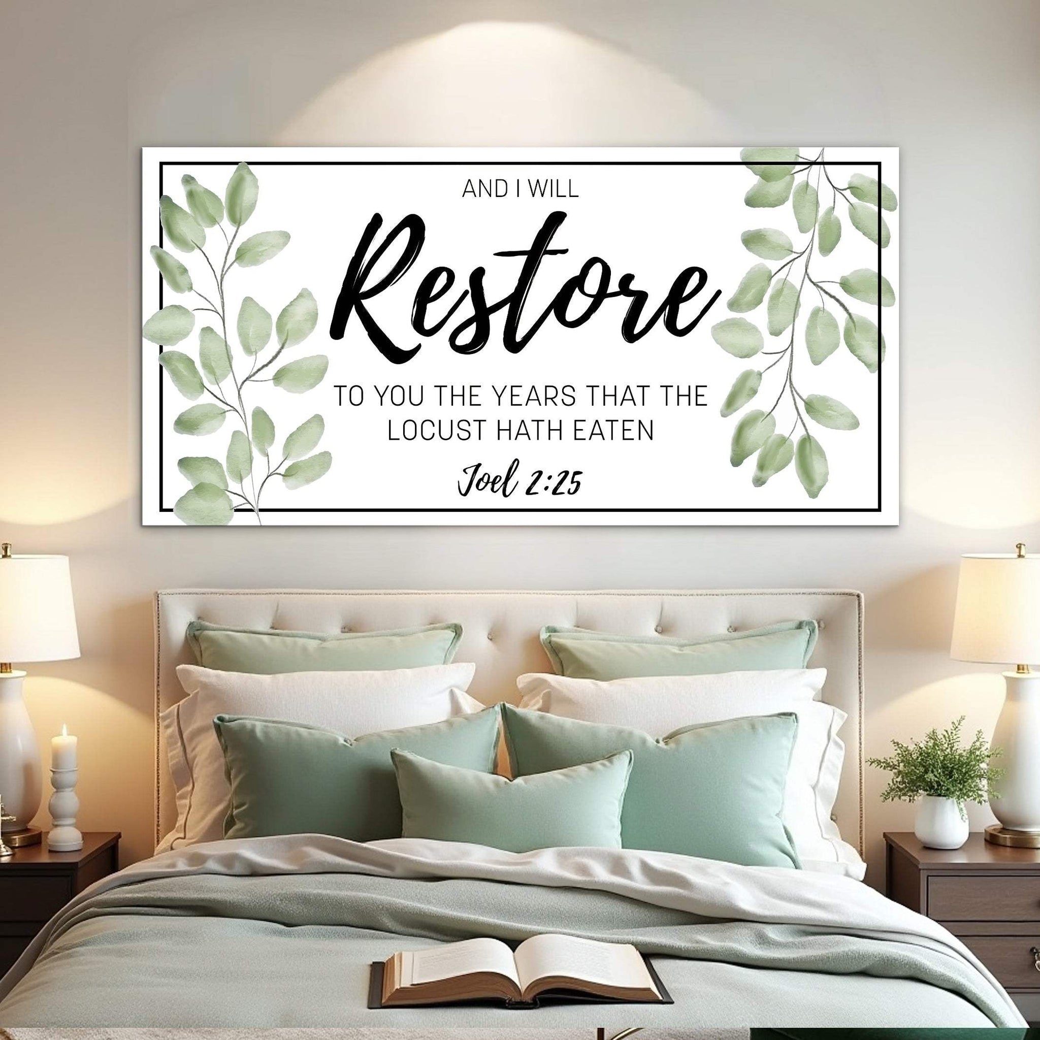 And I Will Restore To You - Joel 2:25 Faith Sign II - Tailored Canvases - Flyclothing LLC