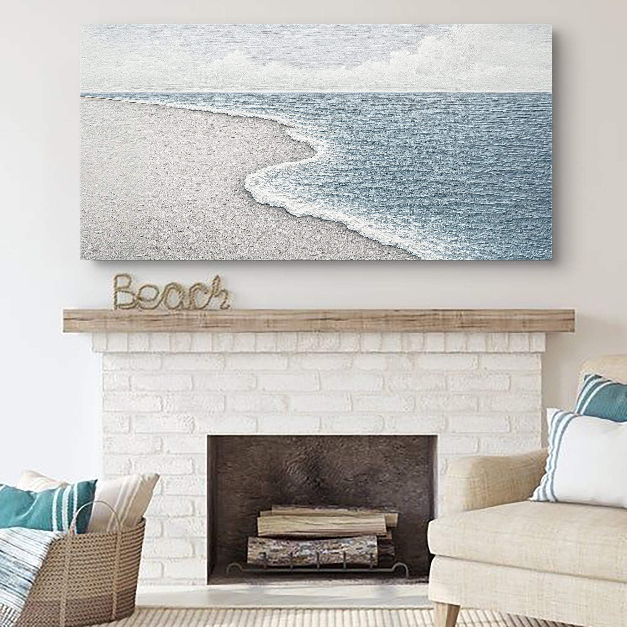 Abstract Beach Shore Wall Art - Tailored Canvases - Flyclothing LLC