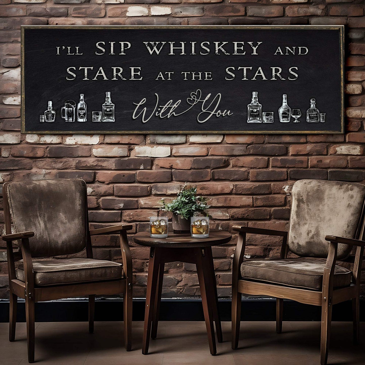Sip Whiskey With You Bar Sign II - Tailored Canvases - Flyclothing LLC